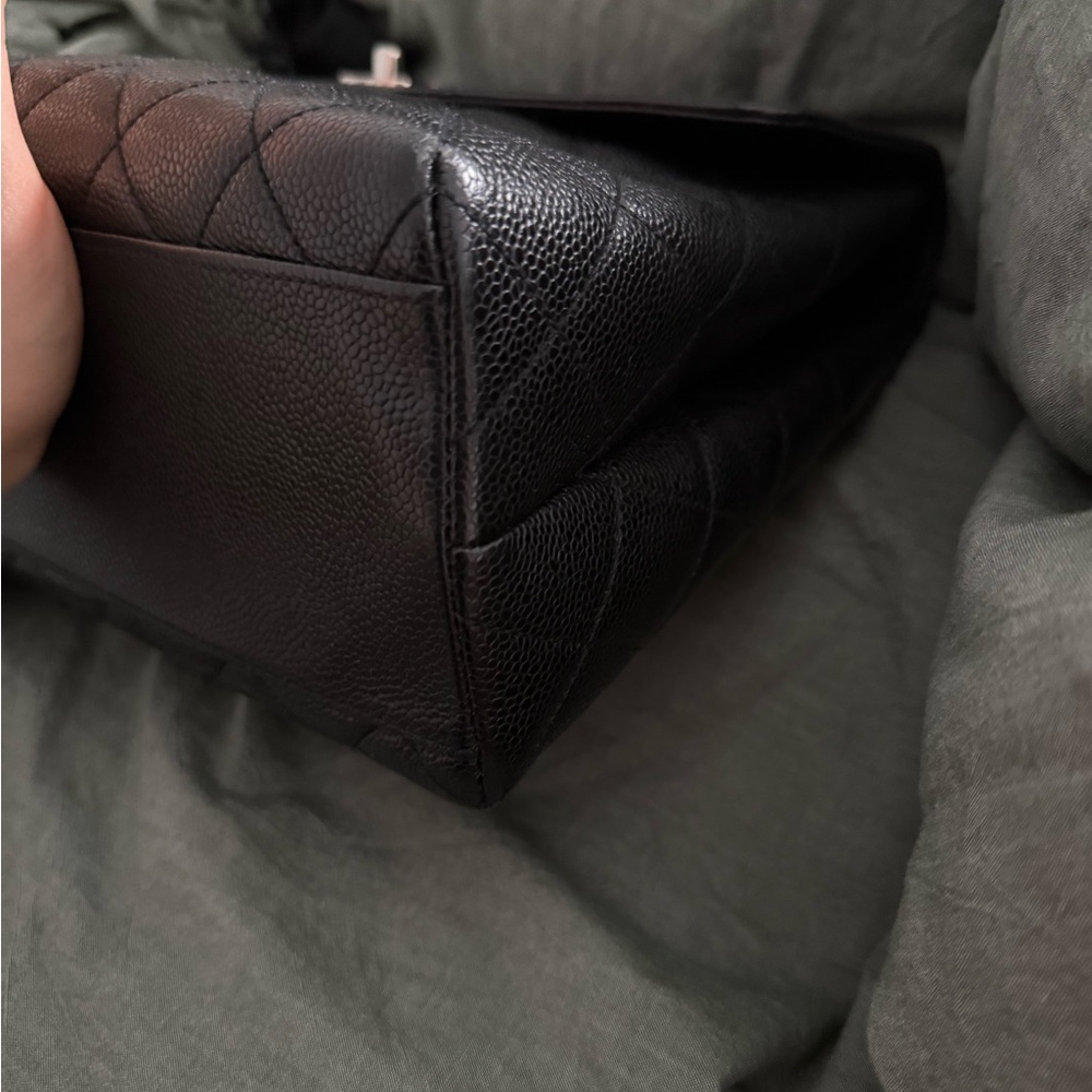 Chanel Black Silver CC Caviar Kelly Top Handle Bag - Picture 9 of 15